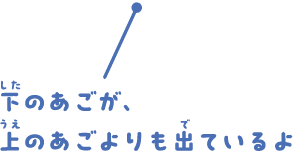 下のあごが、上のあごよりも出ているよ