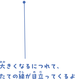 大きくなるにつれて、たての線が目立ってくるよ