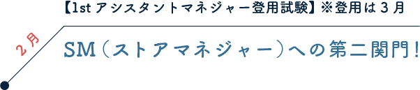 【1stアシスタントマネジャー資格取得及び登用試験】